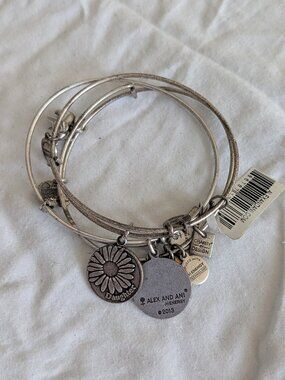 🌸 Alex and Ani 3 Bangle Bracelets / Charm Bracelets